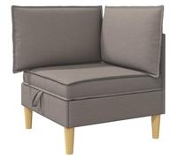 Qnhdfrt Square Fabric Storage Ottoman with Wood Frame, Brown