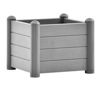 Qnhdfrt Square Plastic Raised Garden Bed Planter Box, Grey