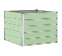 Qnhdfrt Square Steel Raised Garden Bed, 100x100x75cm, Pastel Green | Designed for growing vegetables, flowers, and herbs in outdoor patios, balconies, and backyard gardens.