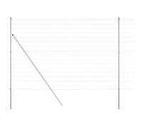 Qnhdfrt Steel & PVC Wire Garden Fence Kit with Posts, Silver, 1.6 x 10 m