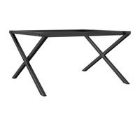 Qnhdfrt Structure de table basse en forme de X 70 x 60 x 43 cm en acier revêtu par pulvérisation - Design industriel moderne - Robuste et durable - Pour salon, couloir, chambre à coucher