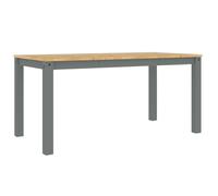 Qnhdfrt Table à manger Panama en bois massif de pin - 160 x 80 x 75 cm - Table de salle à manger rustique - Gris - Table en bois stable pour cuisine et salle à manger