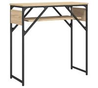 Qnhdfrt Table Console Entrée Étagère Chêne Sonoma 75x30x75 cm Bout de Canapé Meuble Gain de Space Buffet Rangement Salon Couloir Table Basse Métal Style Industriel