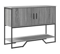 Qnhdfrt Table console grise Sonoma 100 x 35 x 74,5 cm en bois avec poignées en métal - Espace de rangement - Canapé étroit moderne - Pour salon, couloir, balcon