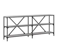 Qnhdfrt Table console grise Sonoma 180 x 30 x 75 cm en bois et fer, table latérale étroite moderne avec cadre en X en fer, pieds réglables, espace de rangement pour couloir, salon et balcon