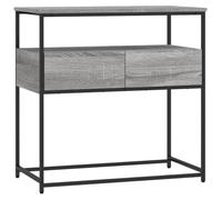 Qnhdfrt Table console grise Sonoma 75 x 40 x 75 cm en bois avec cadre en métal Design moderne avec espace de rangement et pieds réglables pour salon, couloir, chambre à coucher