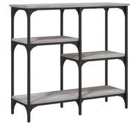 Qnhdfrt Table console grise Sonoma 80 x 29 x 75 cm Matériau bois et structure en métal Design moderne et espace de rangement pour salon, couloir, balcon, table latérale étroite