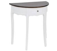 Qnhdfrt Table console semi-circulaire 80 x 40 x 78 cm en MDF et bois de pin avec tiroir - Design maison de campagne moderne - Peu encombrante - Pour salon, couloir, balcon