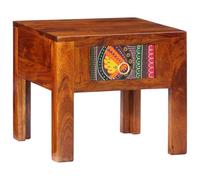Qnhdfrt Table de Chevet 40x40x36 cm en Bois d'Acacia Massif - Petit Meuble de Chambre Élégant Marron Miel avec Pieds Robustes et Grand Espace de Rangement pour Lampe et Livre de Couchage
