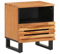 Qnhdfrt Table de chevet en bois d'acacia massif, table d'appoint avec tiroir et compartiment, console de chevet en bois véritable, meuble pour chambre à coucher, 40 x 34 x 46 cm, stable et décorative