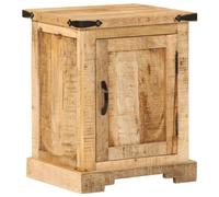 Qnhdfrt Table de chevet en bois de manguier massif, table d'appoint avec plateau, console de chevet pour chambre à coucher, table en bois stable aspect naturel, 40 x 35 x 50 cm