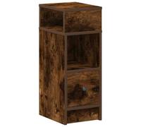 Qnhdfrt Table de chevet en chêne fumé, table de chevet étroite avec tiroir et compartiments ouverts, console de chevet moderne en bois, 25 x 31 x 66 cm, table d'appoint stable pour chambre à coucher