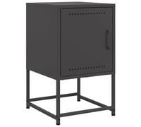 Qnhdfrt Table de chevet noire, console de chevet en métal de style industriel, table d'appoint avec espace de rangement pour chambre à coucher et salon, 36 x 39 x 60,5 cm, construction en acier stable