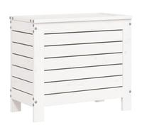Qnhdfrt Tabouret de jardin - Blanc - 62 x 31,5 x 52 cm - En bois de pin massif - Design à lattes - Cube de siège d'extérieur modulable avec espace de rangement - Pour terrasse, balcon et salon