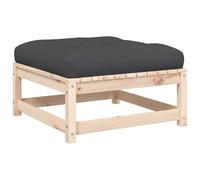 Qnhdfrt Tabouret de jardin en pin massif, 70 x 70 cm, avec coussin anthracite de 12 cm, cube modulaire, meuble de balcon, table basse et repose-pieds pour balcon, terrasse, jardin