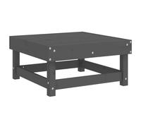 Qnhdfrt Tabouret de jardin gris 61 x 60,5 x 30 cm en pin massif avec design à lattes, point d'assise d'extérieur modulaire pour balcon, terrasse ou salon de jardin