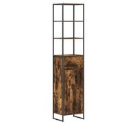 Qnhdfrt Tall Narrow Bathroom Cabinet, Smoked Oak Engineered Wood