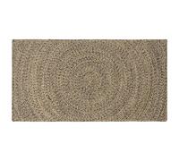 Qnhdfrt Tapis de Passage en Jute Naturel et Noir 60 x 110 cm, Tapis de Sol Rectangulaire Tissé Main au Design Moderne pour Salon, Chambre, Entrée, Bureau et Couloir