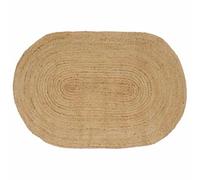 Qnhdfrt Tapis de Salon Ovale en Jute Naturel 205 x 305 cm - Tapis de Sol Tressé Main Style Moderne et Minimaliste pour Salle à Manger et Chambre - Grand Tapis Naturel Épuré