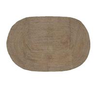 Qnhdfrt Tapis de Salon Ovale en Jute Naturel Gris 205 x 305 cm, Grand Tapis de Sol Tressé Main au Style Moderne et Minimaliste pour Salle à Manger et Chambre