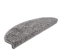 Qnhdfrt Tapis d'Escalier 20 Pièces Gris, Marchettes d'Escalier Demi-Rondes 65x21x4 cm en Polypropylène Tufté Antidérapant, Tapis Protecteur Pliable Lavable pour Sécurité et Décoration Intérieure