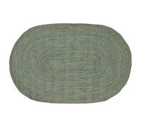 Qnhdfrt Tapis en Jute Ovale 100 x 152 cm, Tapis de Salon Vert Olive Fait Main, Tapis de Sol Moderne et Tressé pour Décoration d'Intérieur de Chambre et Salle à Manger