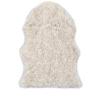 Qnhdfrt Tapis Peau de Mouton Synthétique 60x90 cm, Fausse Fourrure Ultra Douce pour Salon et Chambre, Descente de Lit Décorative Forme Animale Antidérapante, Mélange de Gris