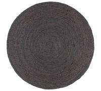Qnhdfrt Tapis Rond en Jute Tressé 240 cm Gris Foncé - Tapis de Sol Salon Chambre Entrée Fait à la Main Naturel - Décoration Intérieure Élégante et Robuste sans Assemblage
