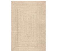 Qnhdfrt Tapis ZIZUR beige 200 x 290 cm, aspect jute en 100 % polypropylène résistant aux intempéries, pour terrasse et balcon, également comme tapis de salon et de chambre à coucher