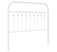 Qnhdfrt Tête de Lit en Métal Blanc 100 cm, Dosseret de Lit Classique en Acier pour Cadre de Lit à Tubes Ronds, Tête de Lit de Remplacement Moderne et Stable pour Chambre à Coucher