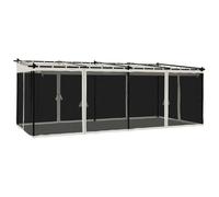 Qnhdfrt Tonnelle de Jardin 6x3m avec Parois en Filet Anthracite et Crème Pergola Extérieure en Acier et Aluminium avec Toit Rétractable pour Terrasse Camping et Fêtes Familiales