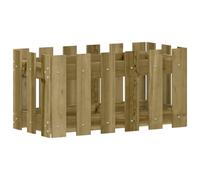 Qnhdfrt Treated Pine Wood Rectangular Planter Box, 60x30x30 cm | Features a decorative fence design, measuring 23.6x11.8x11.8 inches, ideal for outdoor patio and garden planting.
