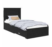 Qnhdfrt Twin Bed Frame with Drawer and Engineered Wood Headboard