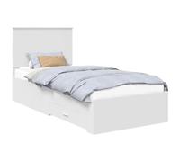 Qnhdfrt Twin Engineered Wood Bed Frame with Drawer & Headboard, White
