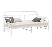 Qnhdfrt Twin Metal Daybed Frame with Slat Support, White