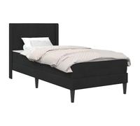 Qnhdfrt Twin Velvet Bed Frame with Mattress and Headboard, Black