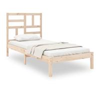 Qnhdfrt Unfinished Solid Pine 75x190cm Single Bed Frame with Headboard | Includes supportive wooden slats; fits 75x190 cm mattresses, designed for guest rooms, teens, and small space living.