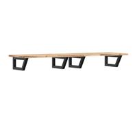 Qnhdfrt Wall-Mounted Acacia Wood Vanity Countertop with Towel Bar