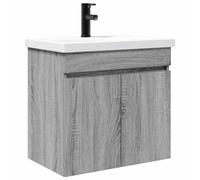 Qnhdfrt Wall-Mounted Bathroom Vanity with Sink and Faucet, Sonoma Grey
