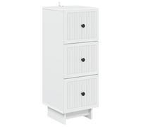 Qnhdfrt White Engineered Wood 3-Drawer Storage Cabinet