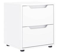 Qnhdfrt White Engineered Wood Nightstand with 2 Drawers