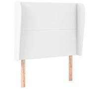 Qnhdfrt White Faux Leather Wingback Headboard
