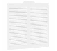 Qnhdfrt White Louvered Solid Pine Saloon Doors, Pair, 100x50cm