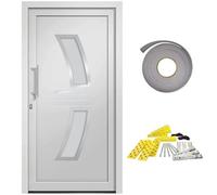 Qnhdfrt White PVC Front Door 108x200 cm Left-Hand Inswing