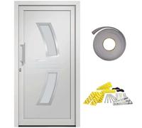 Qnhdfrt White PVC Front Door 98x208 cm Left Hand Inswing