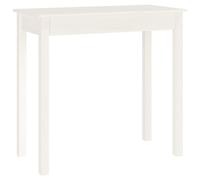 Qnhdfrt White Solid Pine Wood Console Table, 80x40x75 cm