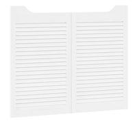 Qnhdfrt White Solid Pine Wood Louvered Saloon Doors, 2 Pcs