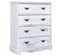 Qnhdfrt White Wood 4-Drawer Dresser