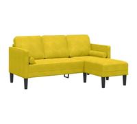 Qnhdfrt Yellow Velvet 3-Seater Modular Sectional Sofa