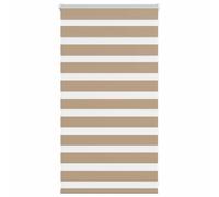 Qnhdfrt Zebra Roller Blind, Sand Brown Light Filtering Polyester, 75x100cm